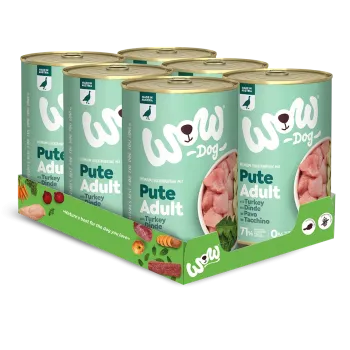 Wow Dog Adult | Pute mit Zucchini + Löwenzahn  6x800g