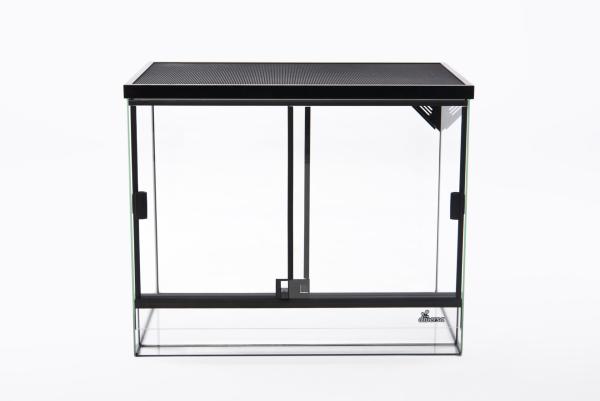 diversa Klein-Terrarium mit Belüftungsgitter schwarz 30x25x25cm