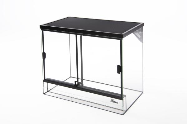 diversa Klein-Terrarium mit Belüftungsgitter schwarz 30x25x25cm