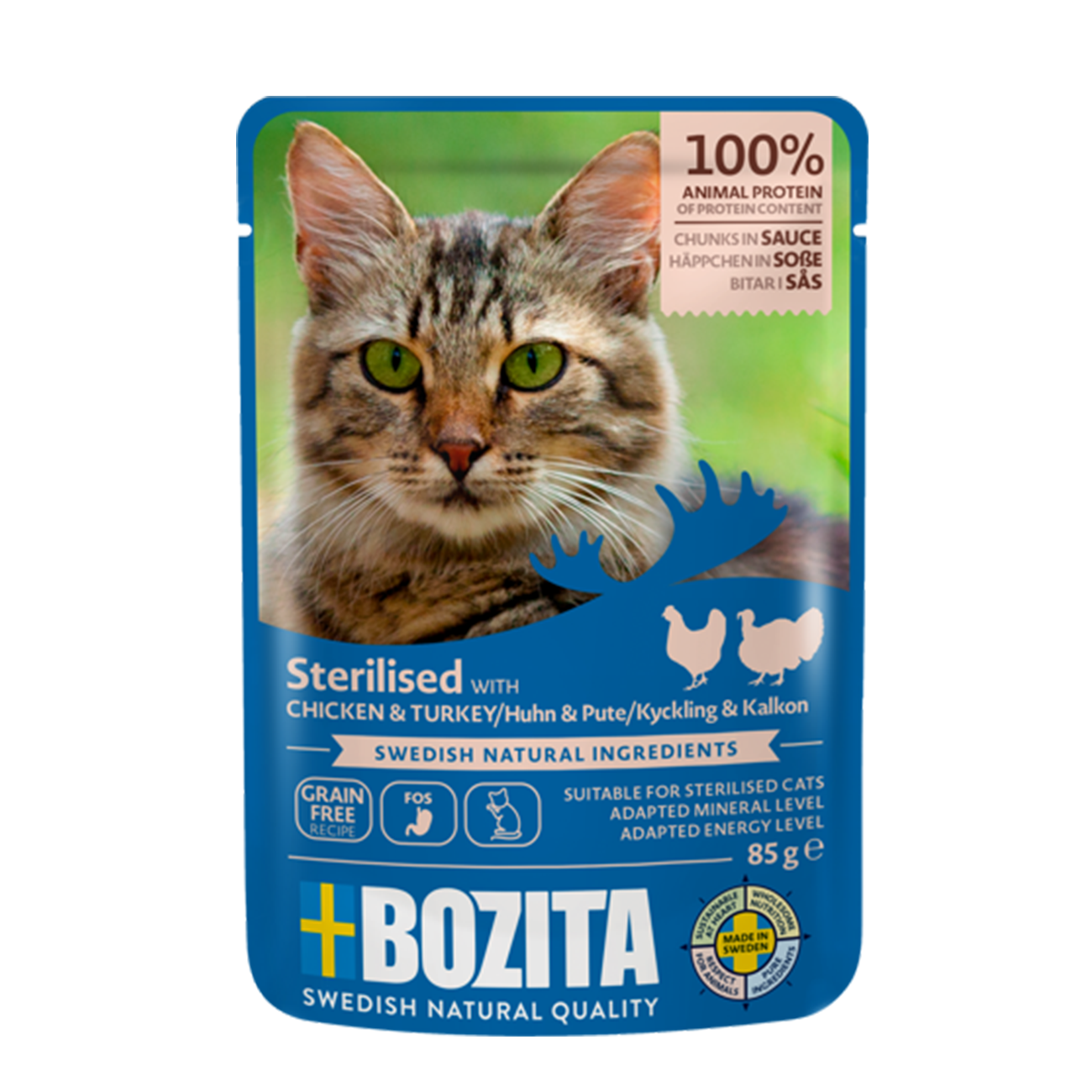 Bozita Sterilised Häppchen in Sauce mit Hünchen und Pute 85g