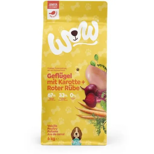 Wow Dog Trocken Junior Geflügel 6kg Wow Dog Trocken Junior Geflügel 6kg