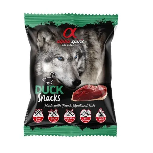 alpha spirit Dog Snack gewürfelt Ente 50g