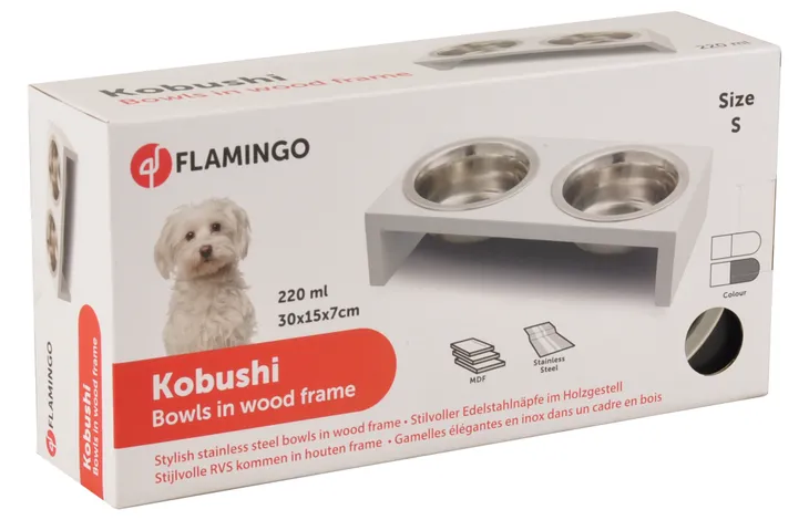 Flamingo Futter- und Trinknapf Duo dinner Ständer Kobushi Rechteck