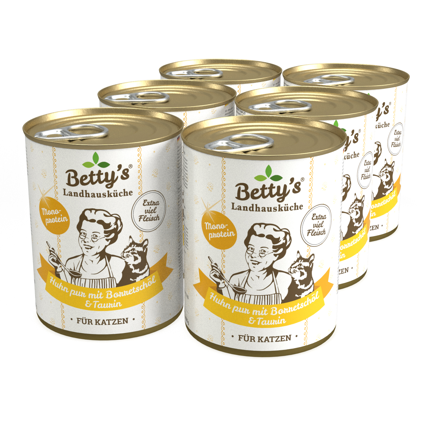 Betty`s Landhausküche Huhn pur & Borretschöl 400g(6 x 400g)