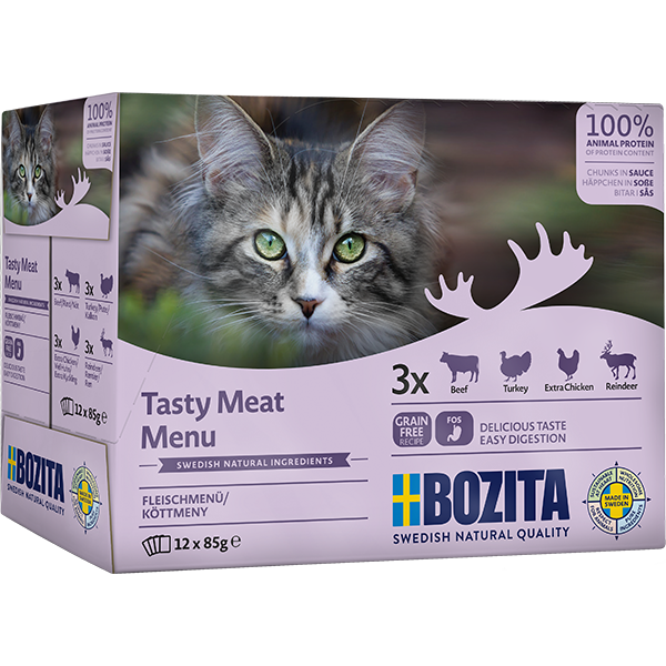 Bozita Fleischmenü – Häppchen in Sauce Multibox 12x85g