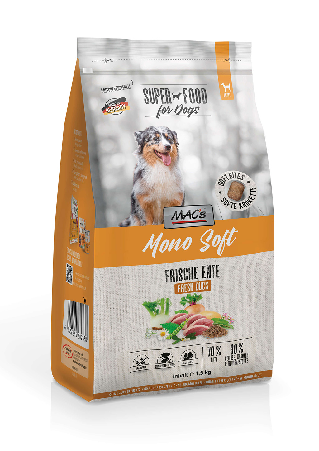 MACs Dog Mono Soft Frische Ente 1,5kg MACs Dog Mono Soft Frische Ente 1,5kg