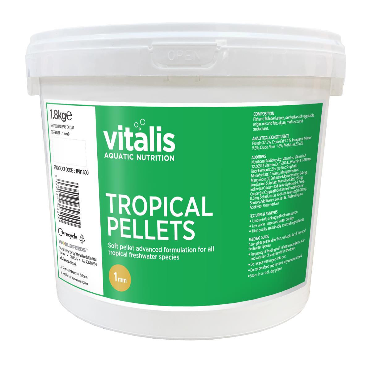 Vitalis Tropical Pellets 1mm -1,8kg