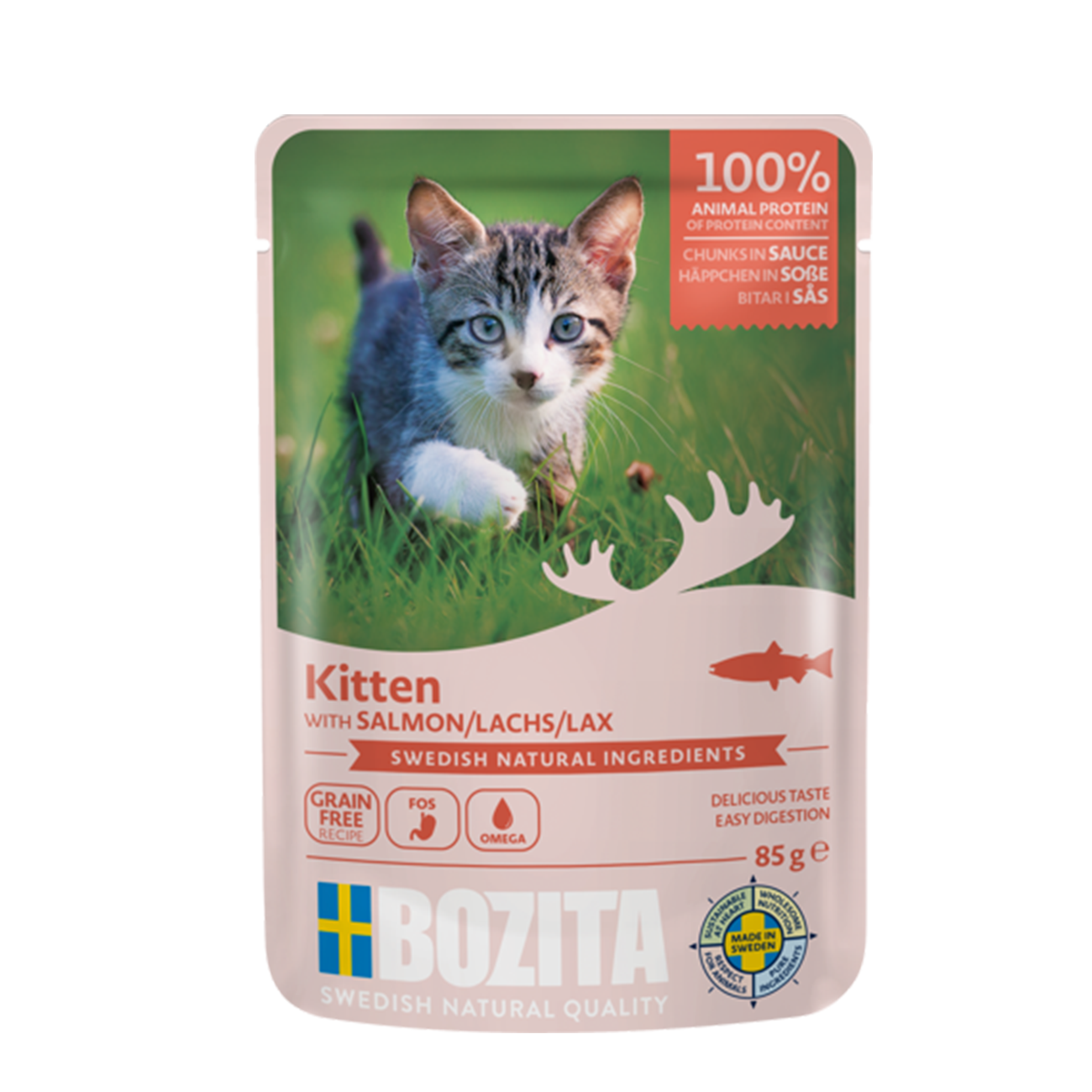 Bozita Kitten Häppchen in Sauce mit Lachs 85g