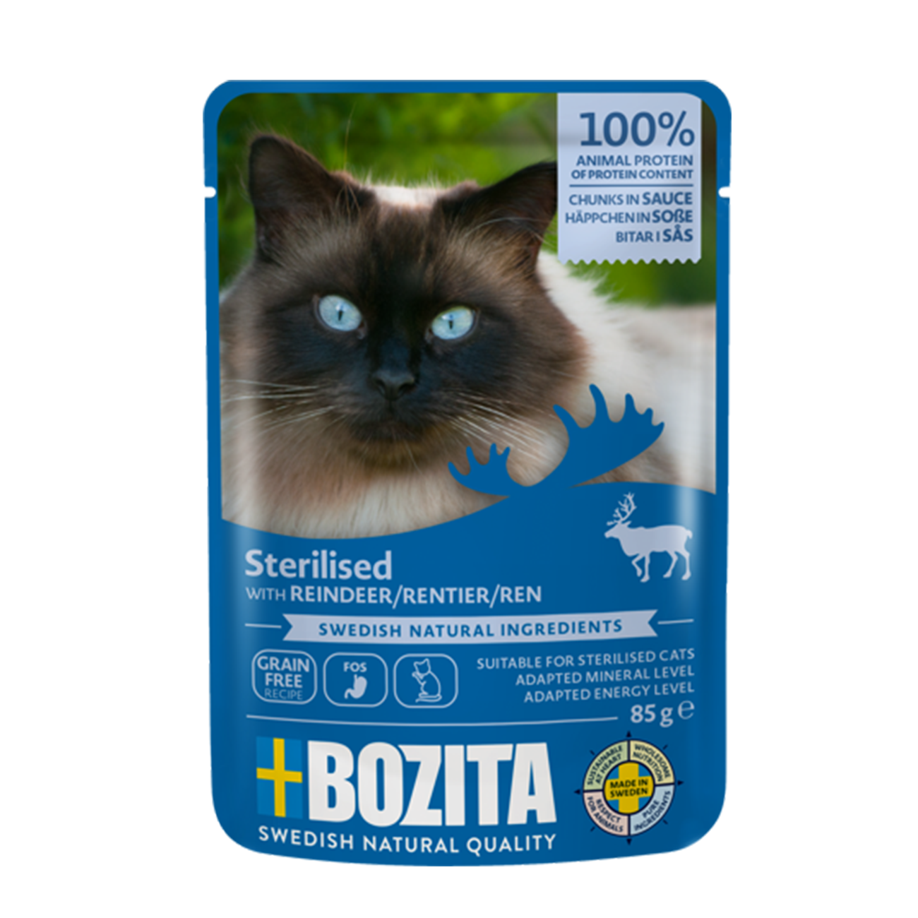 Bozita Sterilised Häppchen in Sauce mit Rentier 85g