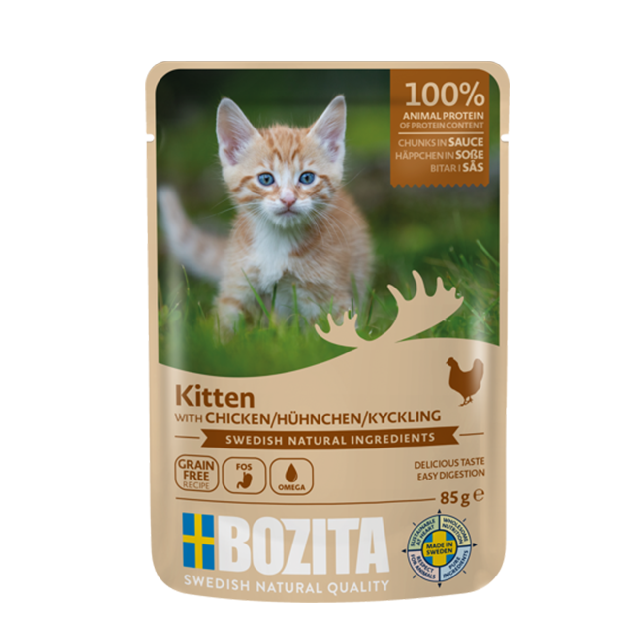 Bozita Kitten Häppchen in Sauce mit Hühnchen 85g