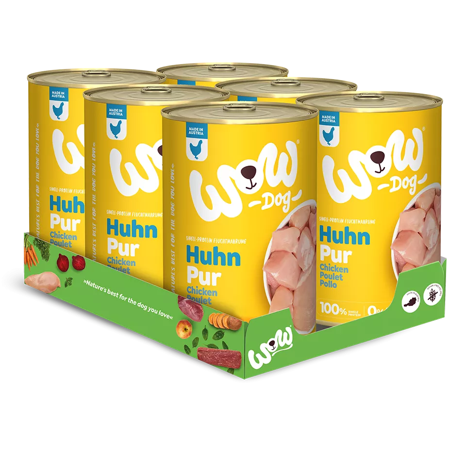 Wow Dog | Mit Huhn PUR 6x400g Dosen