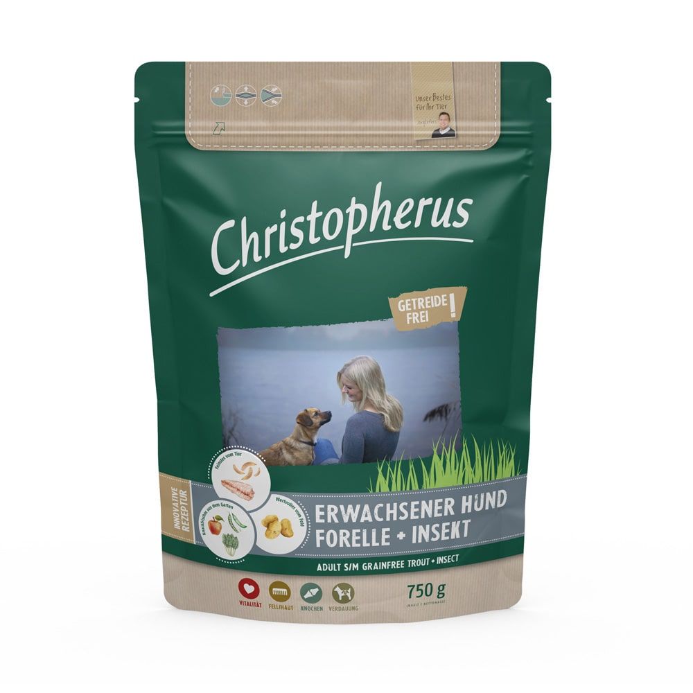 Christopherus Getreidefrei Forelle & Insekt 750g Christopherus Getreidefrei Forelle & Insekt 750g