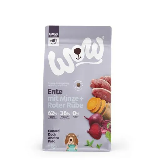 Wow Dog Trocken Senior Ente 1kg Wow Dog Trocken Senior Ente 1kg