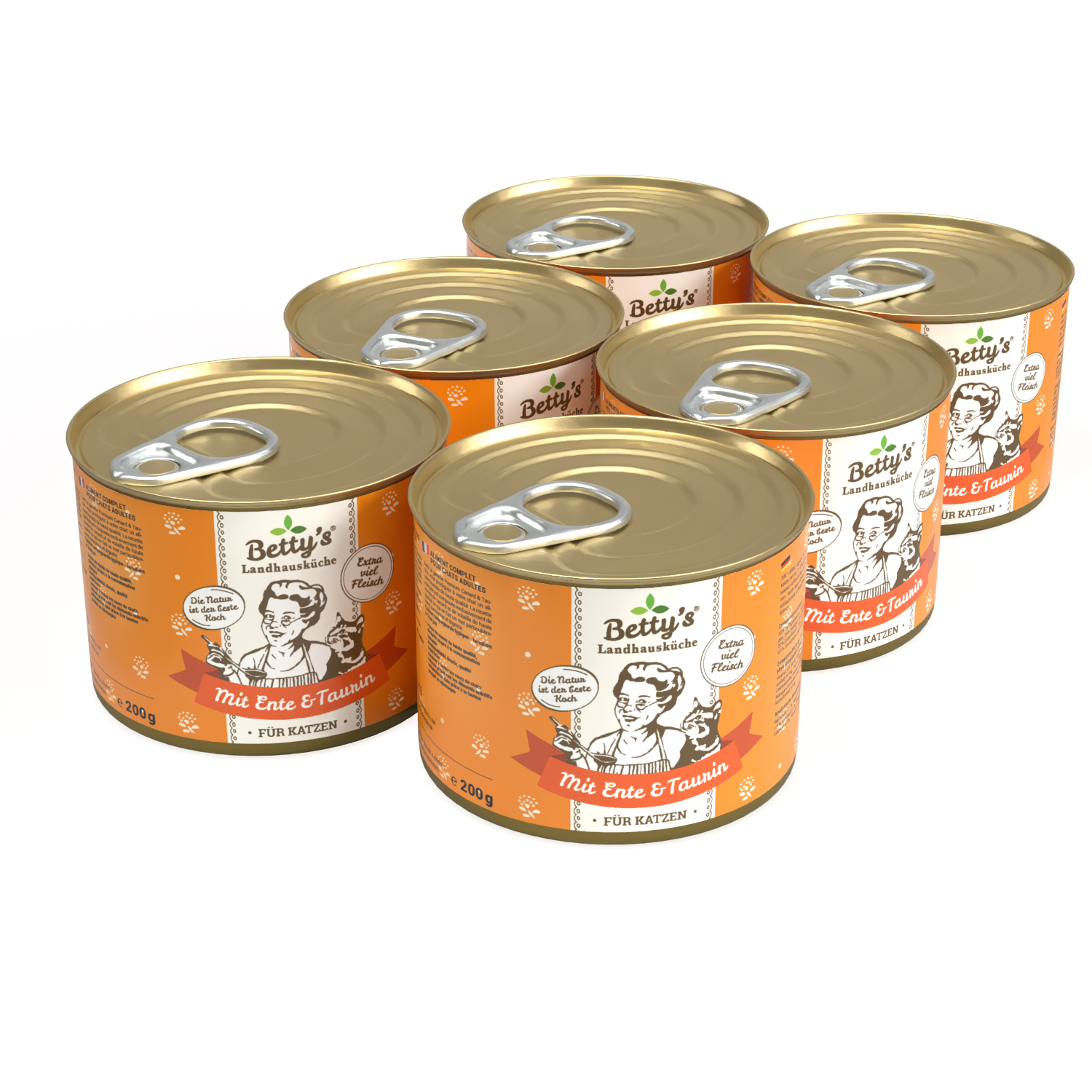 Bettys Landhausküche Katze Dose Ente (6 x 200g)