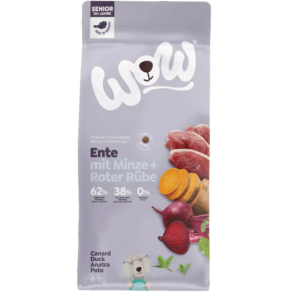 Wow Dog Trocken Senior Ente 6kg Wow Dog Trocken Senior Ente 6kg