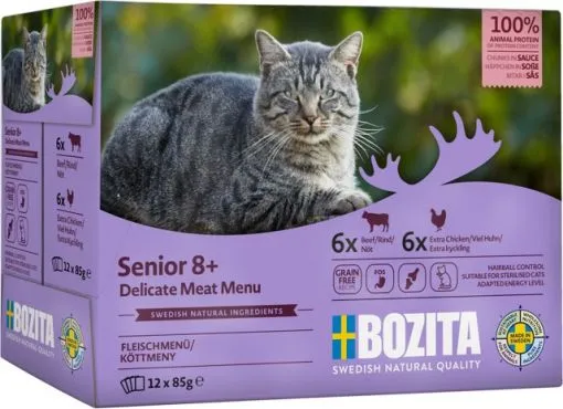 Bozita Senior 8 Fleischmenü – Häppchen in Sauce Multibox 12x85g