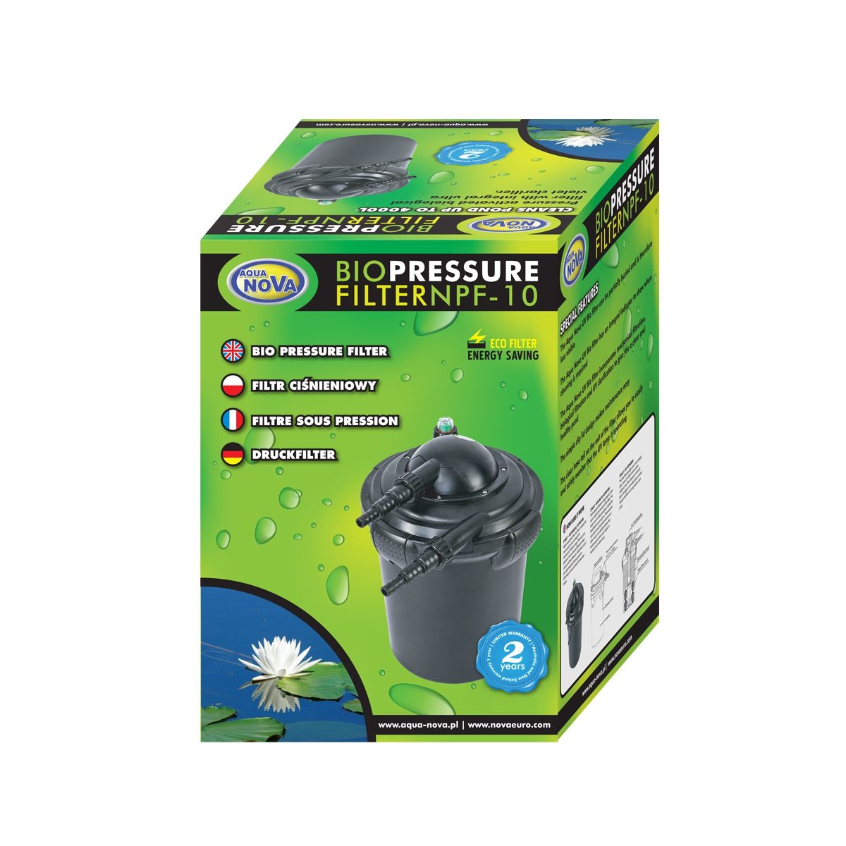 Aqua Nova Druckfilter mit UV-Lampe für den Gartenteich
