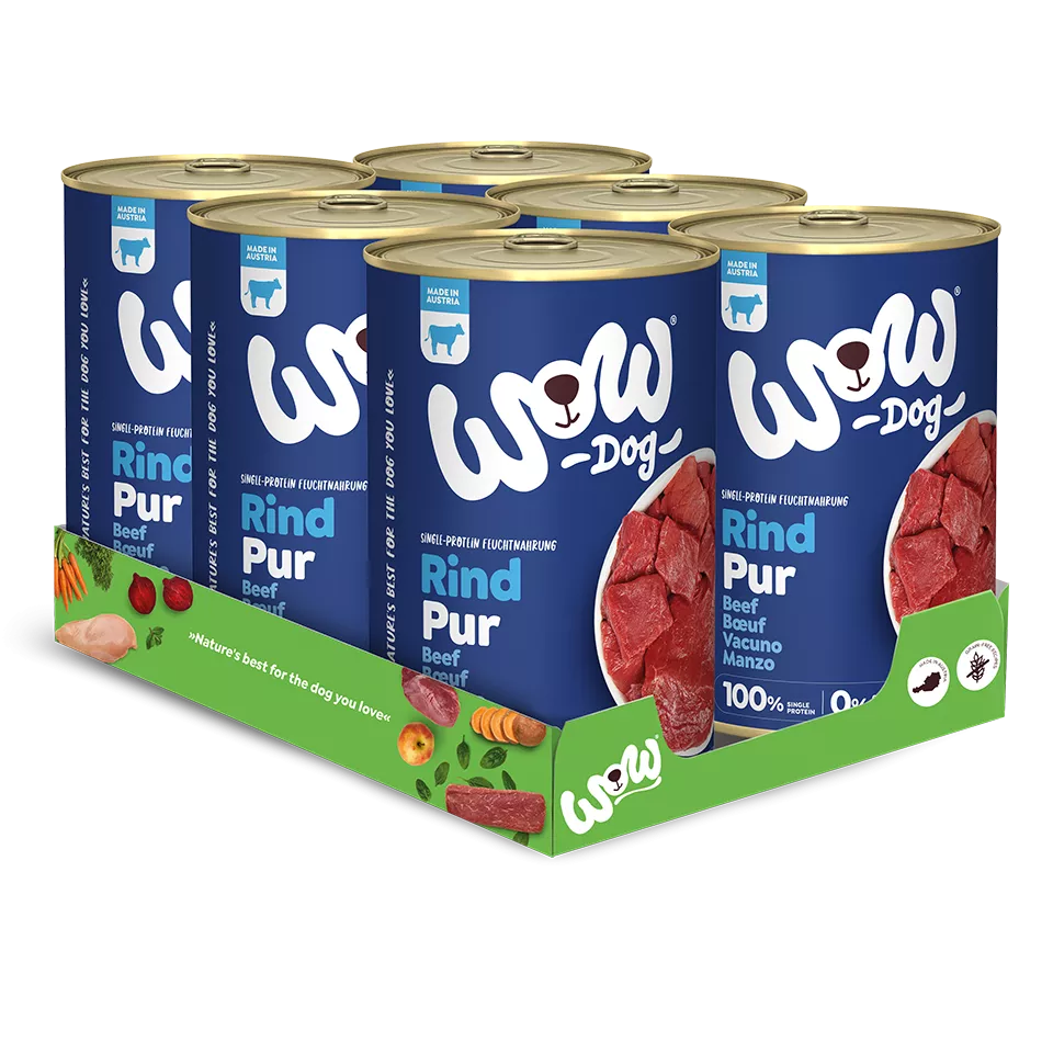Wow Dog  Mit RIND PUR 6x400g Dosen