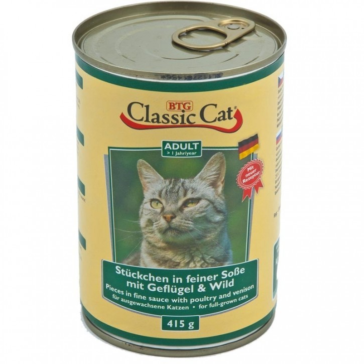 Classic Cat Dose Soße mit Geflügel & Wild 415 g - 12 Stück