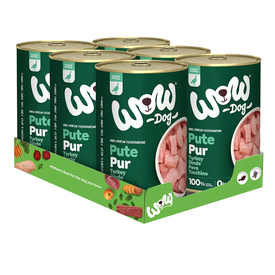 Wow Dog | Mit Pute PUR 6x400g Dosen