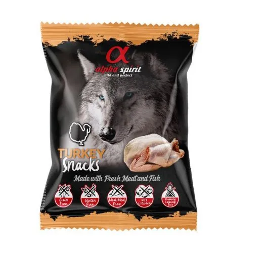 alpha spirit Dog Snack gewürfelt Pute 50g