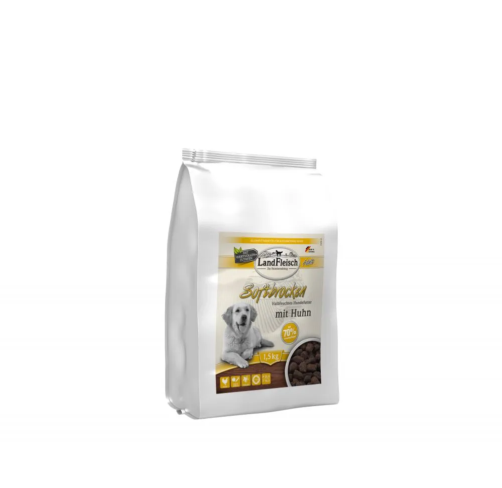 Landfleisch Dog Softbrocken mit Huhn 1,5kg
