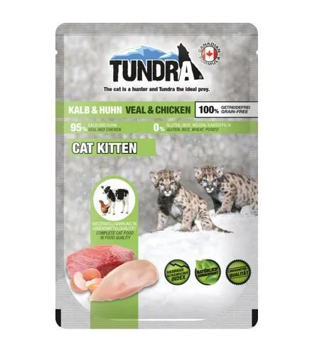 Tundra Cat Pouchpack Kitten Kalb & Huhn 85g