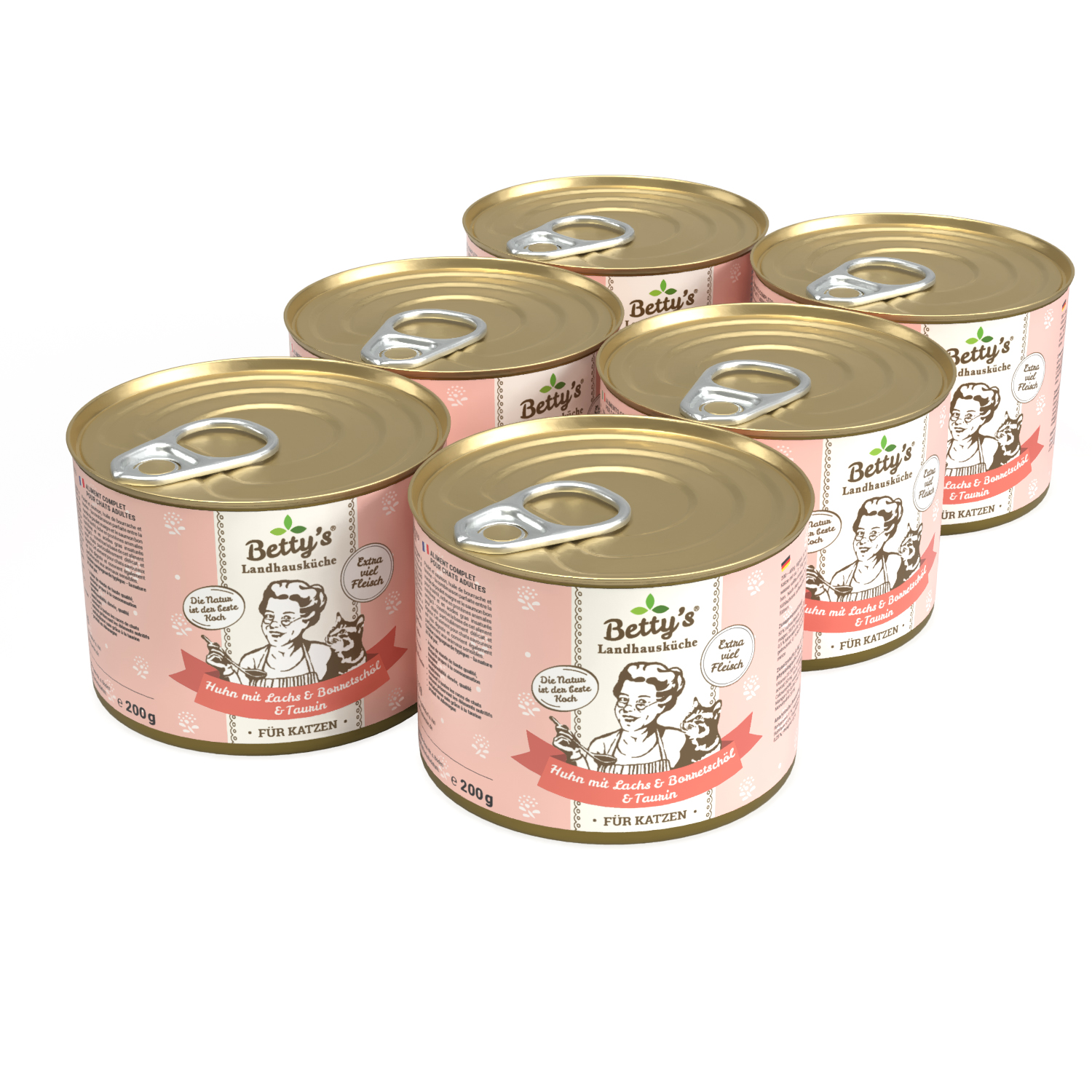 Betty`s Landhausküche Huhn mit Lachs & Borretschöl 200g(6 x 200g)